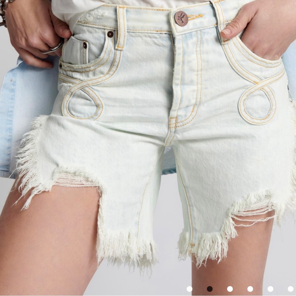 One Teaspoon Florence Frankies Long Length Denim Short.